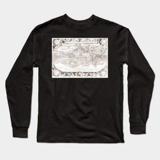 World map wall art 1603 dorm decor mappemonde Art Print Long Sleeve T-Shirt